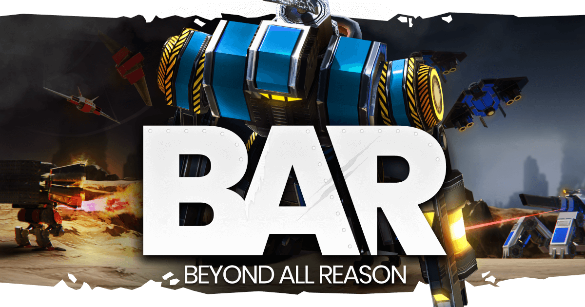 ฉากสงครามหุ่นยนต์ขนาดใหญ่ในเกม Beyond All Reason